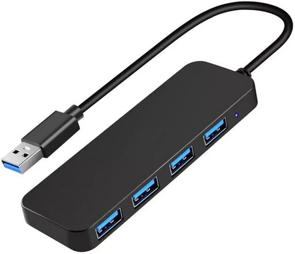 4-Port USB 3.0 Hub for Enhanced Laptop Connectivity