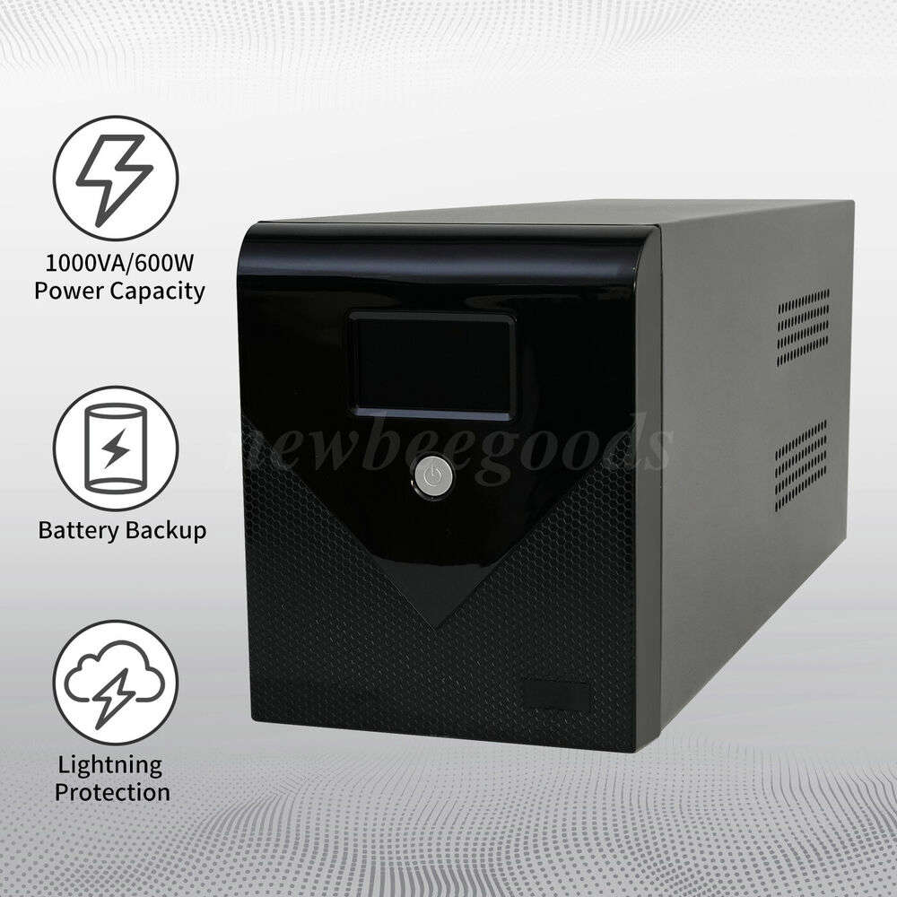 1200VA 720W UPS Power Supply with LCD Display and 4 Outlets