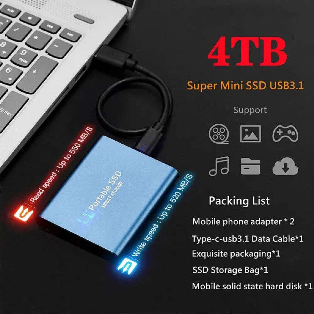 1TB High-Speed USB 3.1 Type-C External SSD - Portable Storage Solution