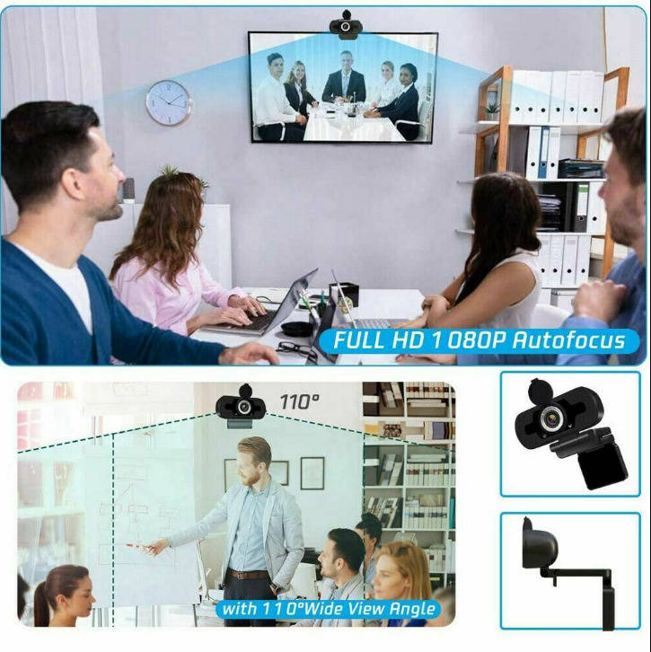 1080P Full HD Webcam with Built-in Mic for PC and Laptop