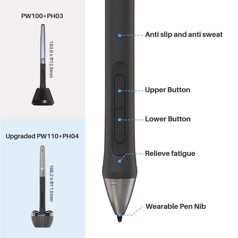 Huion Inspiroy 2 L Drawing Tablet with PenTech 3.0 Stylus - Refurbished H1061P