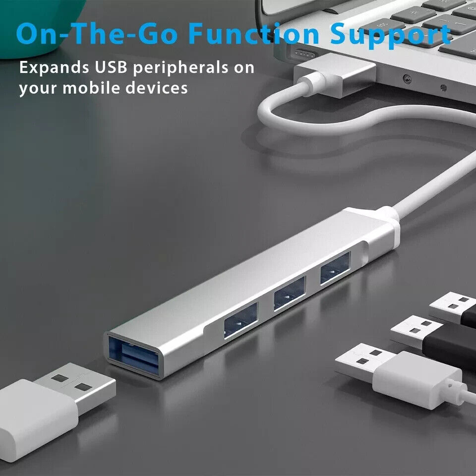 4-Port USB 3.0 Hub for Enhanced Laptop Connectivity