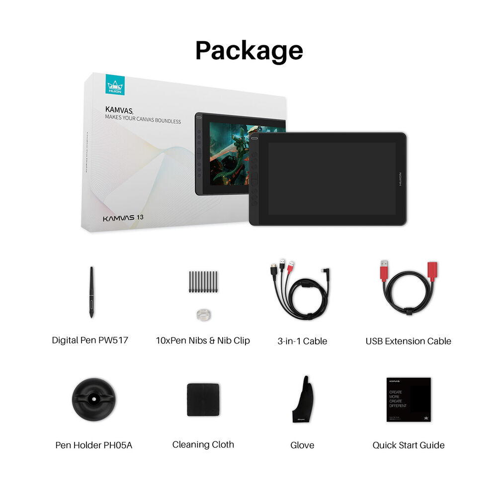 Huion KAMVAS 13 Pro - Professional Graphics Tablet with 8 Shortcut Keys