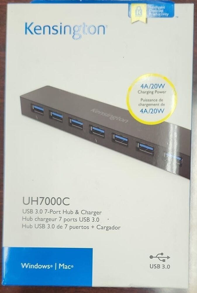 Kensington UH7000C 7-Port USB 3.0 Hub with Fast Charging