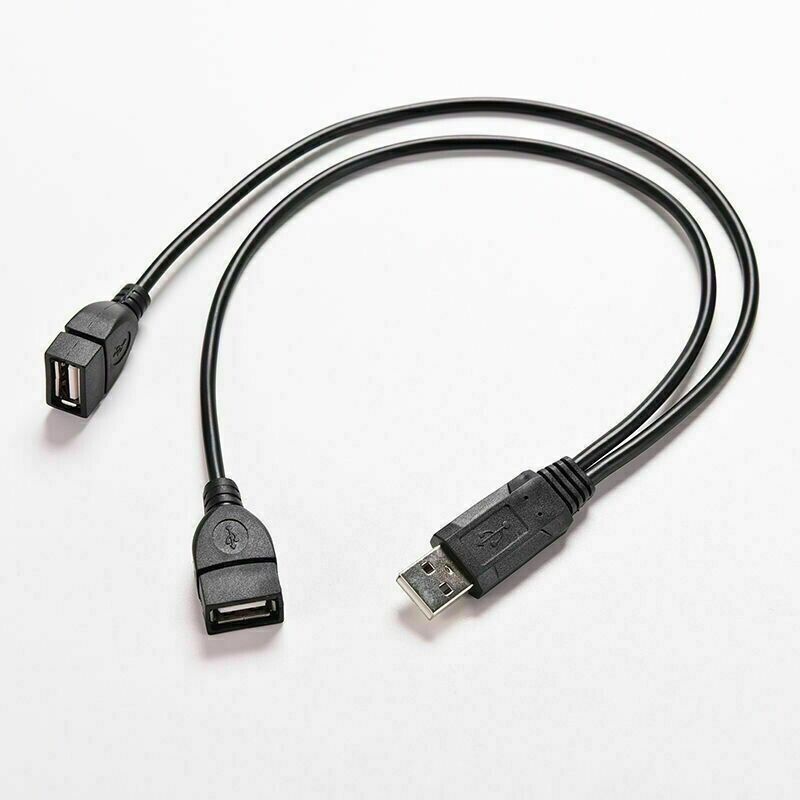 3-Pack USB 2.0 A Male to Dual Female Y Splitter Adapter Cables