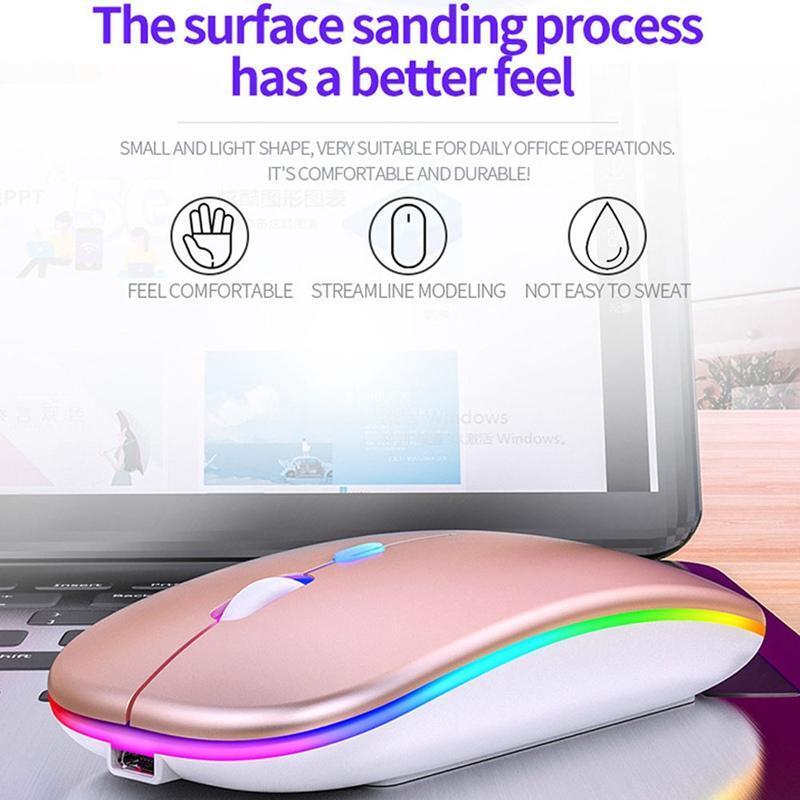 2.4GHz Wireless Optical Mouse with Rechargeable Battery and RGB Lighting