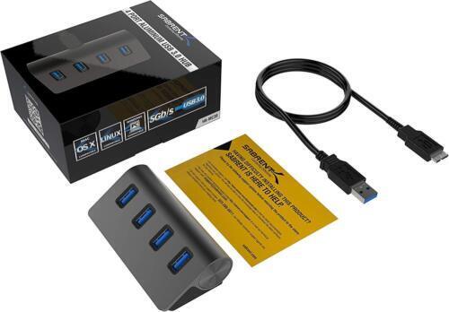 SABRENT 4-Port USB 3.0 Aluminum Data Hub with Cable (HB-MC3B)