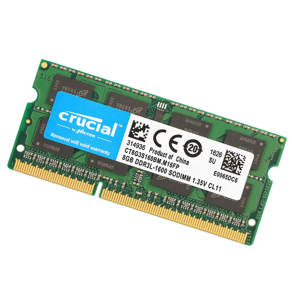 Crucial 10x 8GB DDR3L 1600MHz SODIMM RAM Kit for Laptops