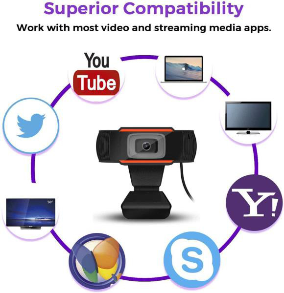 1080P HD Webcam with Auto Focus and Built-in Mic for Enhanced Video Communication