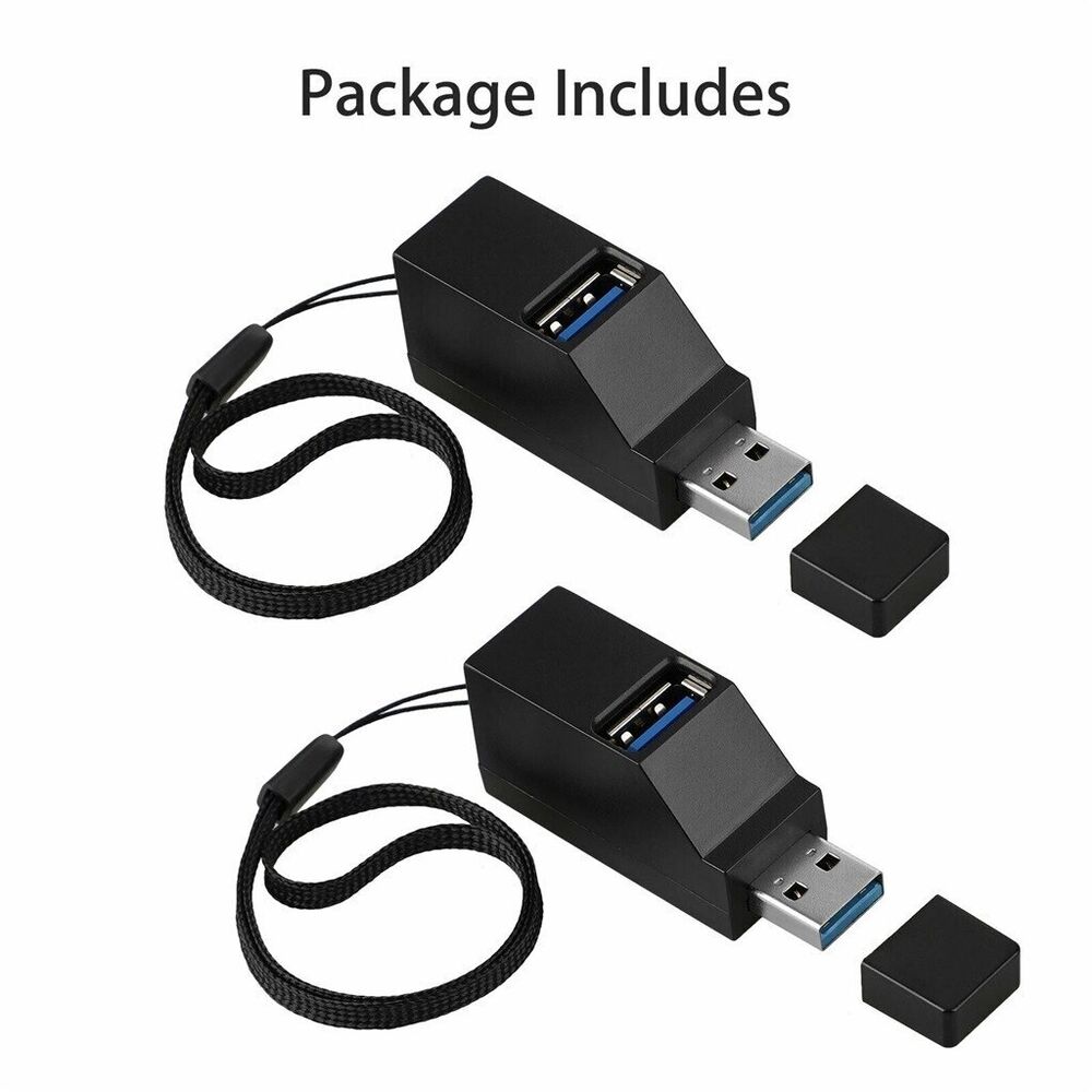 3-Port USB 3.0 Hub - Compact and Portable Data Transfer & Charging Station