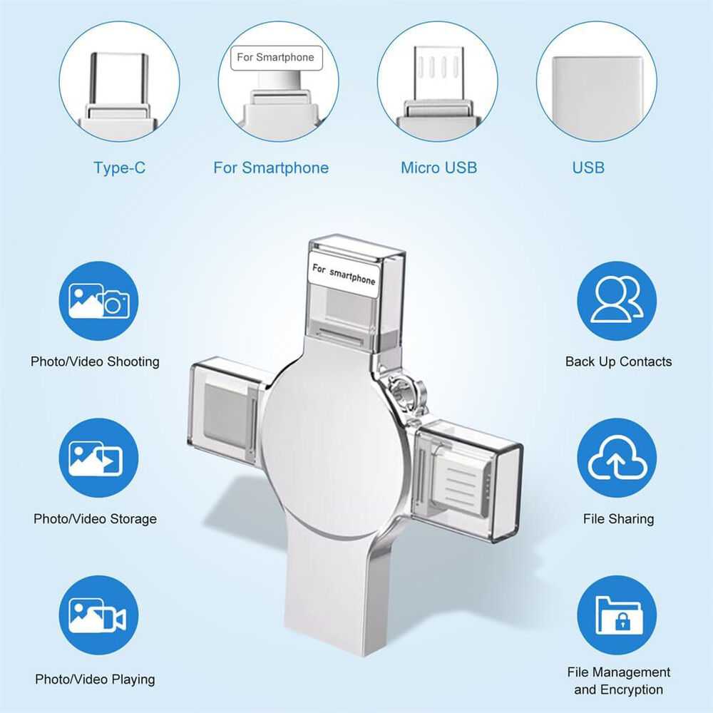 High-Capacity 4in1 USB 3.0 Flash Drive with OTG Type-C