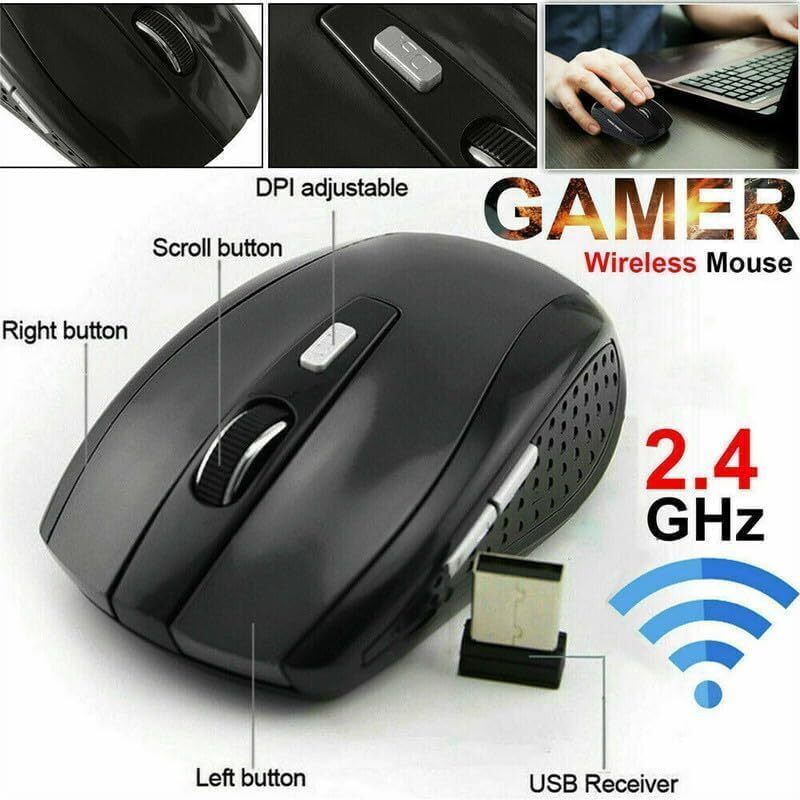 2.4GHz Dual Wireless Optical Mouse with Adjustable DPI