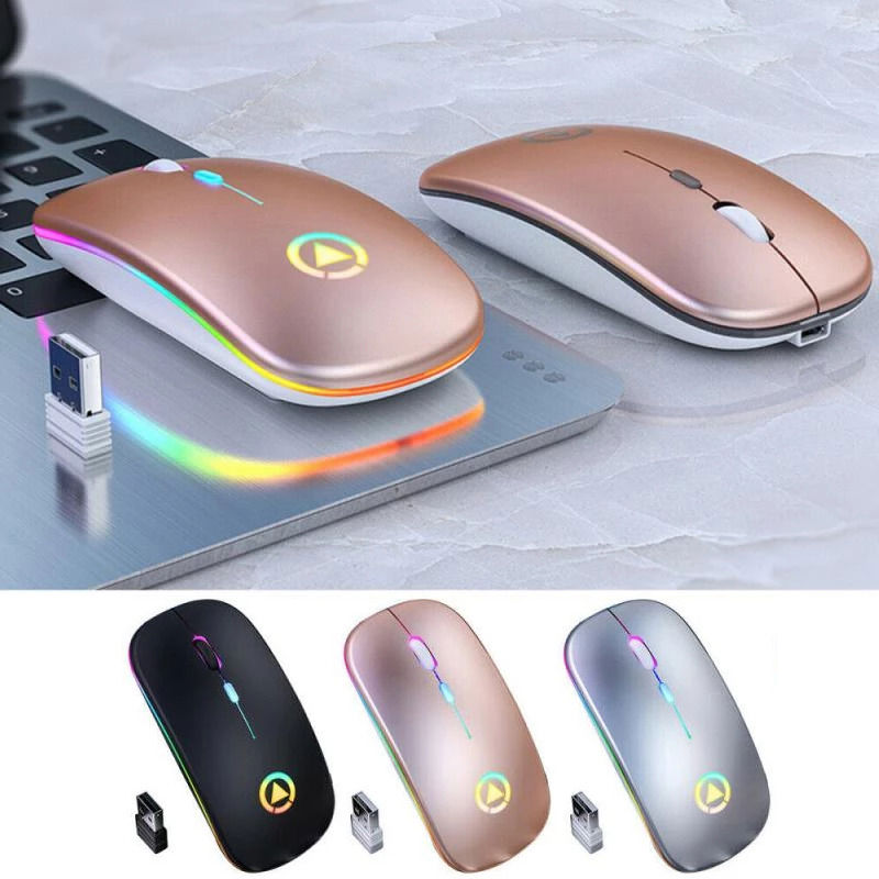 2.4GHz Wireless Optical Mouse with Rechargeable Battery and RGB Lighting