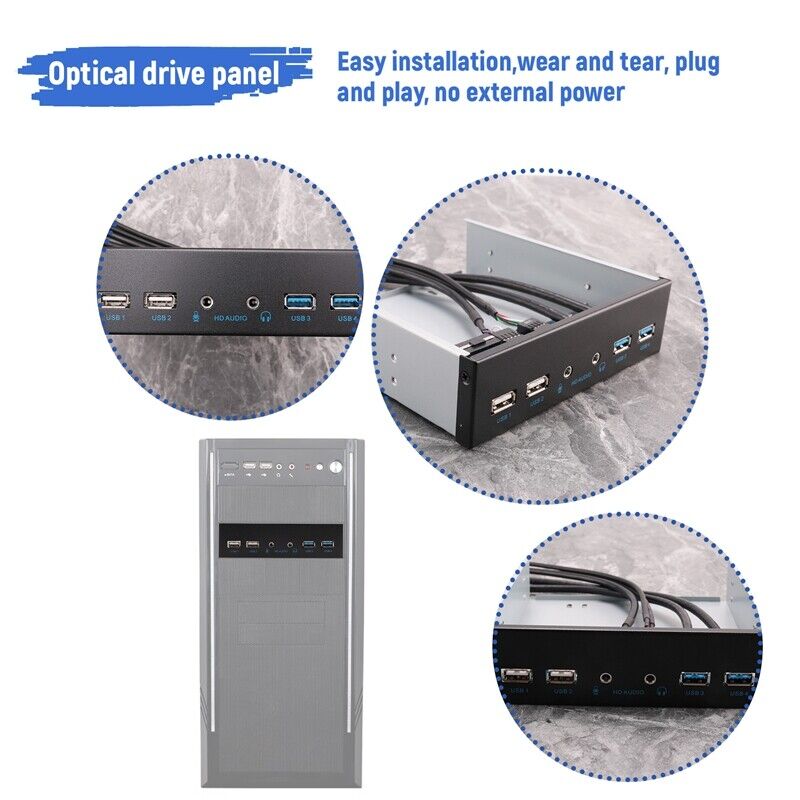 5.25 Inch USB 3.0 Front Panel Hub for Enhanced Connectivity