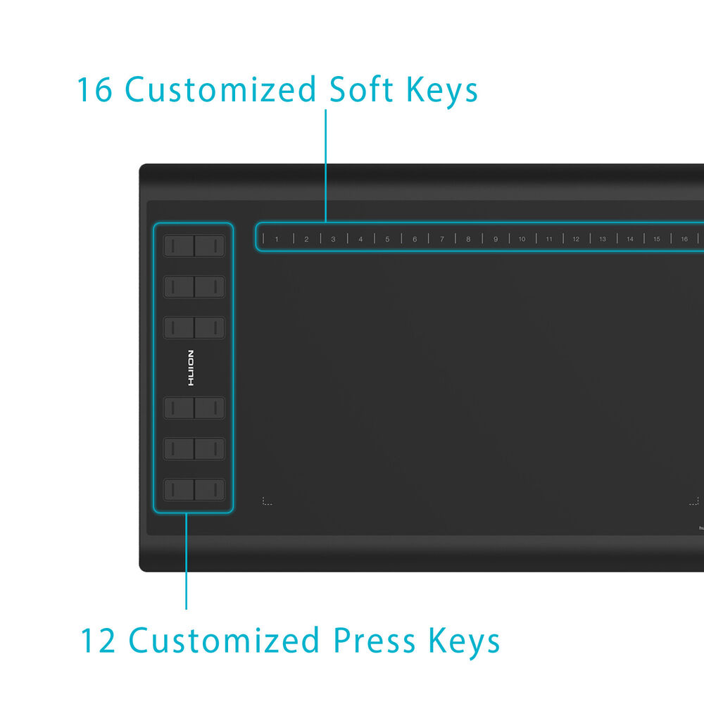 Huion H1060P Refurbished Graphics Tablet with Battery-free Pen