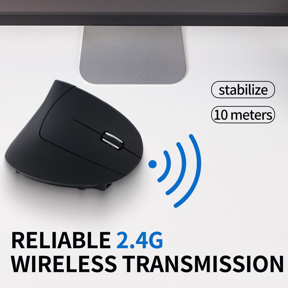 Ergonomic Vertical Wireless Mouse for Comfort and Precision
