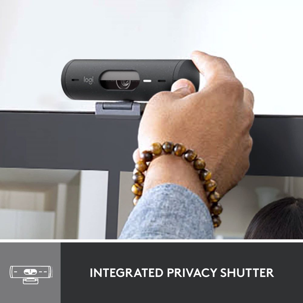 Logitech Brio 500 Webcam - HD Video Conferencing with Privacy Cover