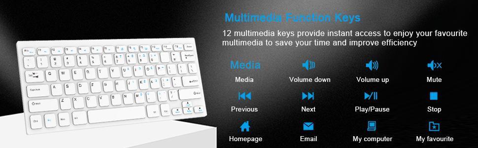 BoYata Slim Wireless Keyboard with Type-C Adapter