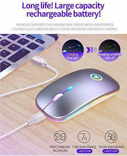 2.4GHz Wireless Optical Mouse with Rechargeable Battery and RGB Lighting
