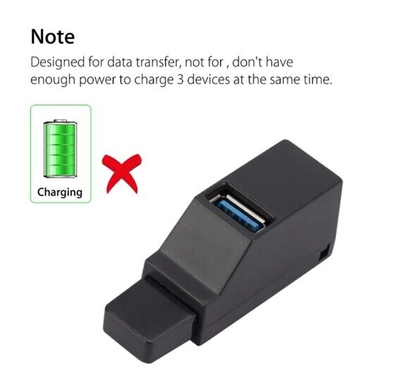 3 Port USB 3.0 Hub Splitter - Boost Connectivity for Multiple Devices