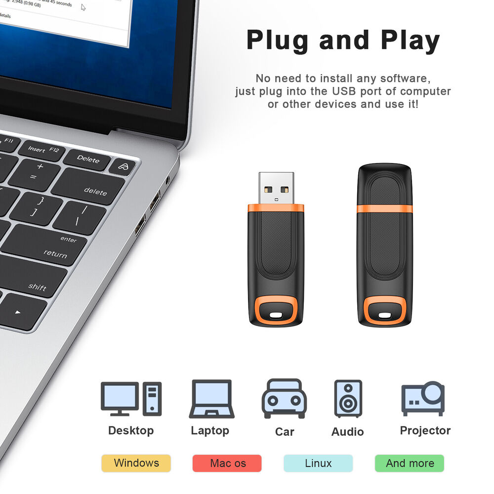 5/10 Pack High-Capacity USB 2.0 Flash Drives
