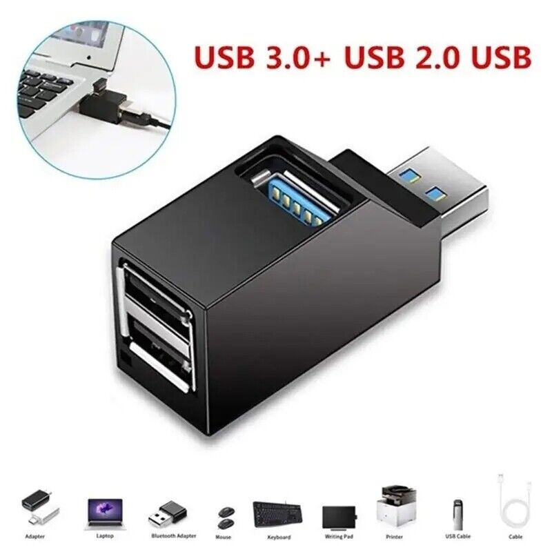 4-Port USB 3.0 Hub Adapter with Charger - High-Speed Connectivity for All Devices