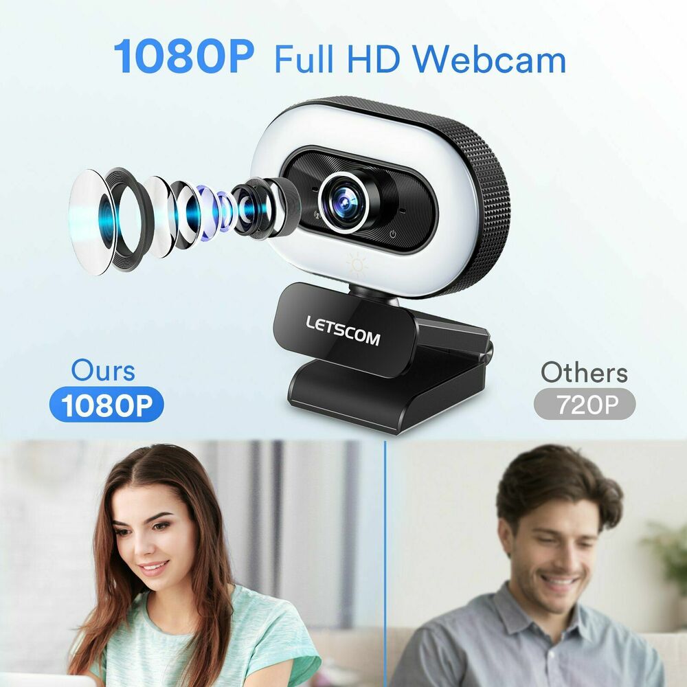1080P HD Webcam with Built-in Mic for Clear Video Communication