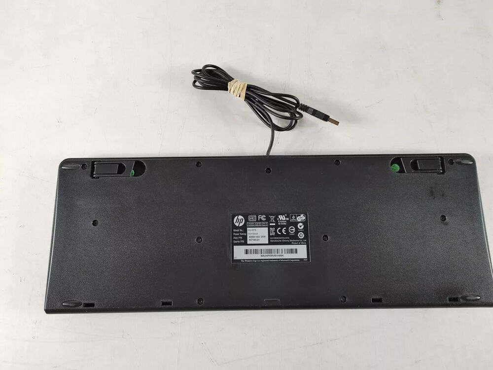 HP KU-0316 434821-001 Black/Silver Standard USB Wired Keyboard
