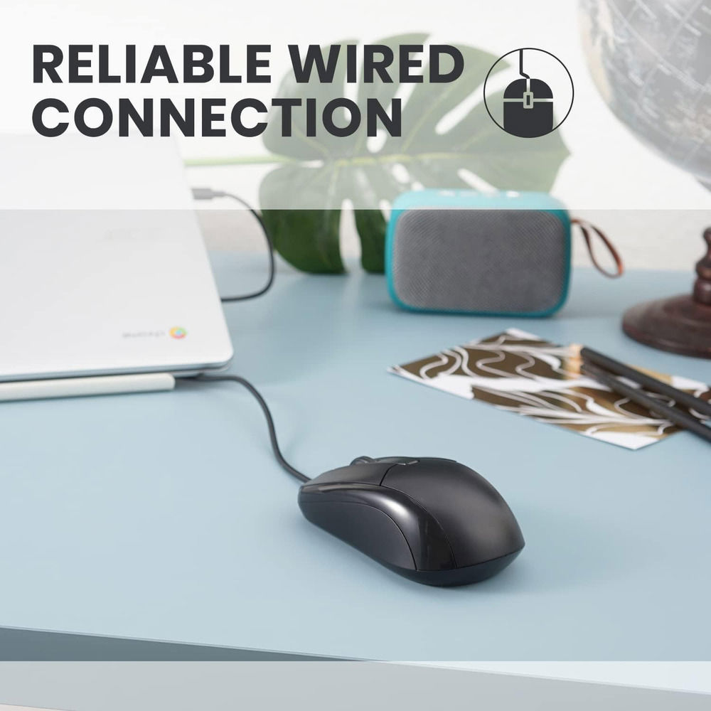 Enhanced Precision USB 2.0 Wired Optical Mouse with Scroll Wheel