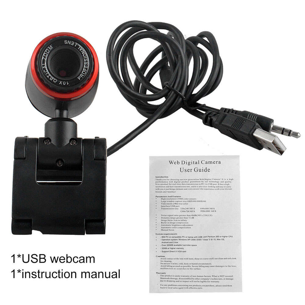 1080P HD Webcam with Built-in Mic for Video Conferencing