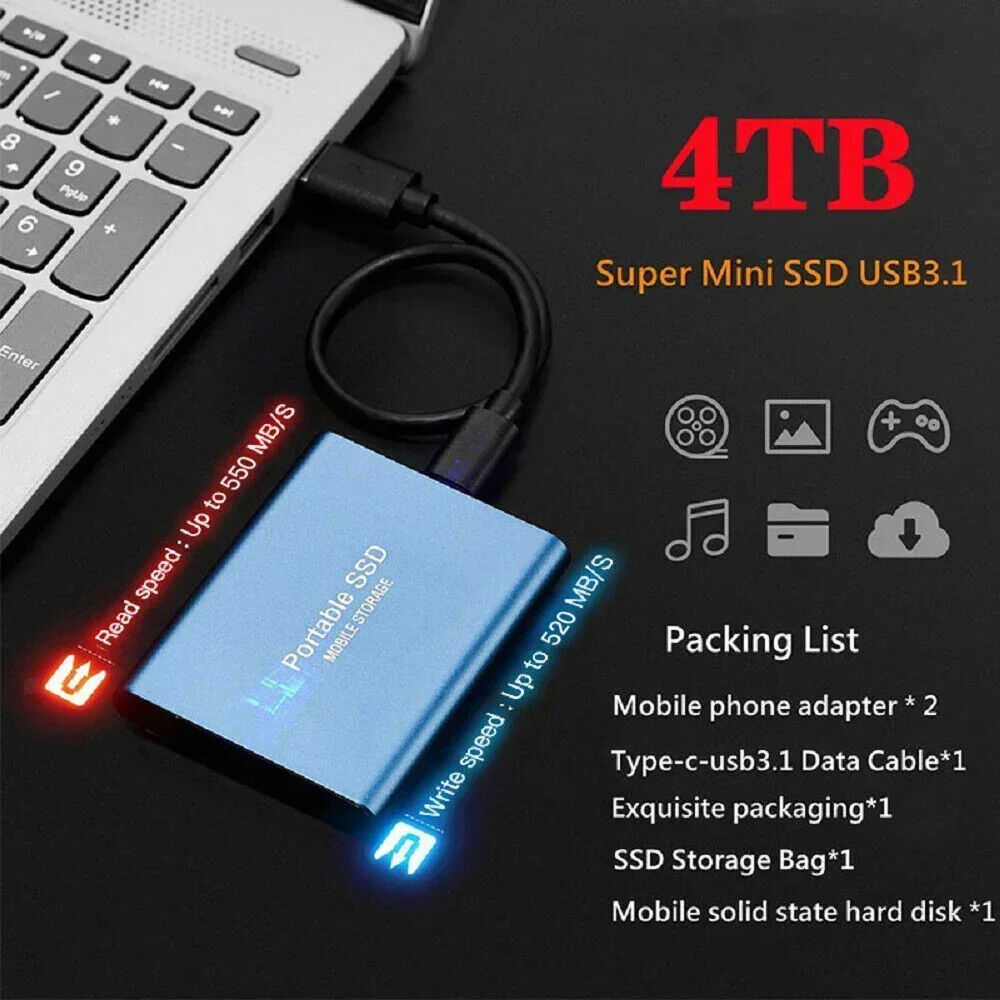 1TB High-Speed USB 3.1 Type-C External SSD - Portable Storage Solution