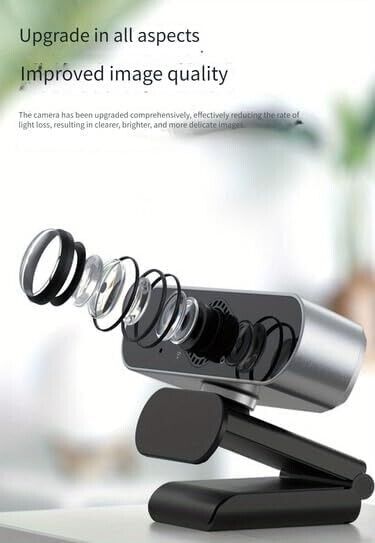 1080P Full HD USB Webcam with Built-in Mic for Clear Video Communication