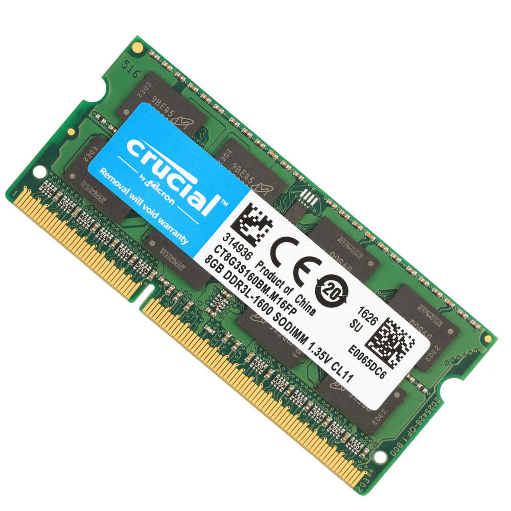 Crucial 10x 8GB DDR3L 1600MHz SODIMM RAM Kit for Laptops