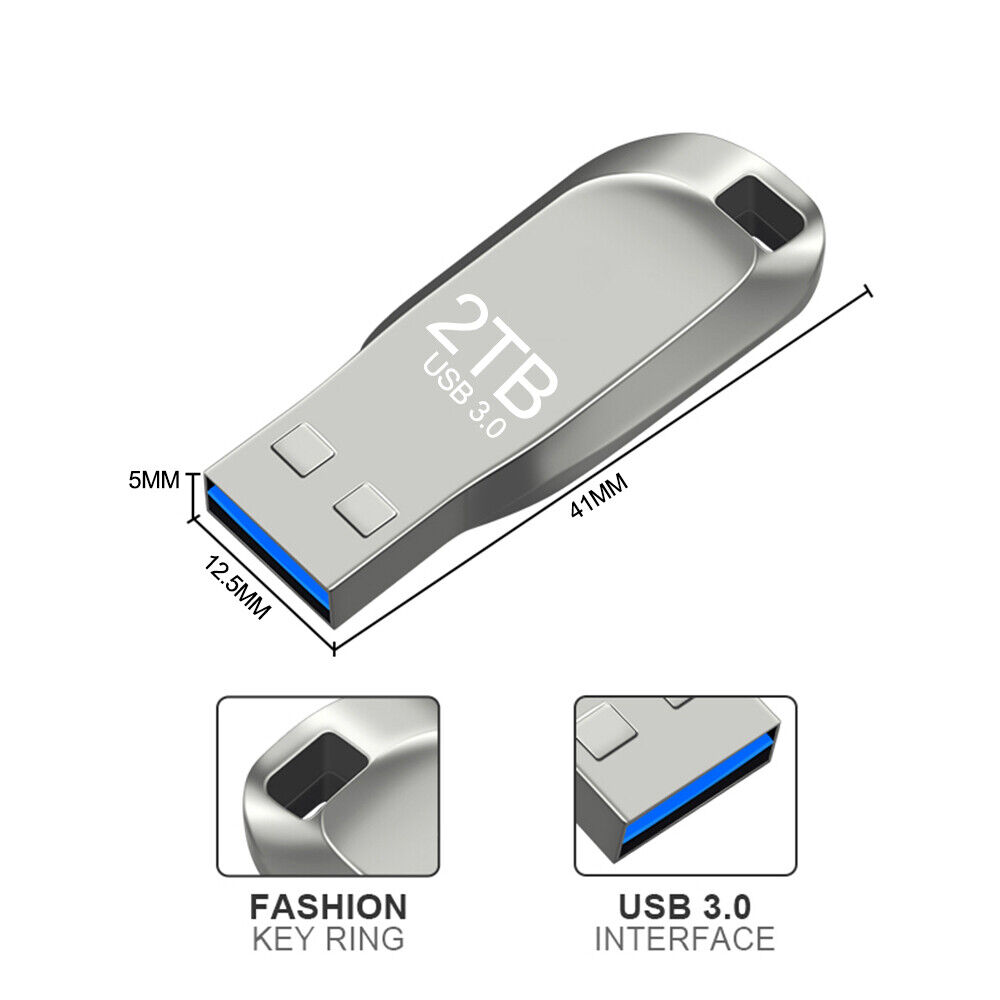 Enhanced Storage 1TB/2TB USB 3.0 Flash Drive - Portable Data Storage for PC and Laptop