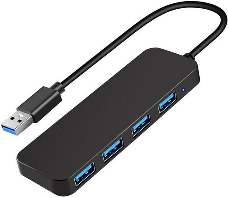 4-Port USB 3.0 Hub with Splitter and Expander for Enhanced Laptop Connectivity