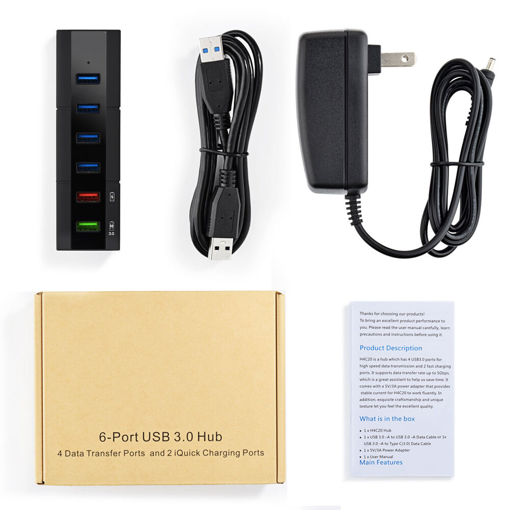 6-Port USB 3.0 Hub with Switcher for Enhanced Connectivity
