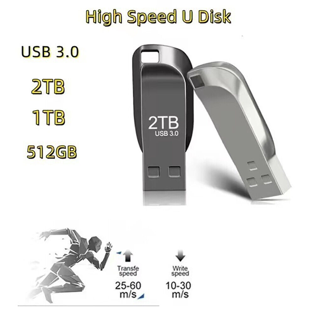 2TB High-Capacity USB 3.0 Flash Drive - Portable Storage for PC and Laptop