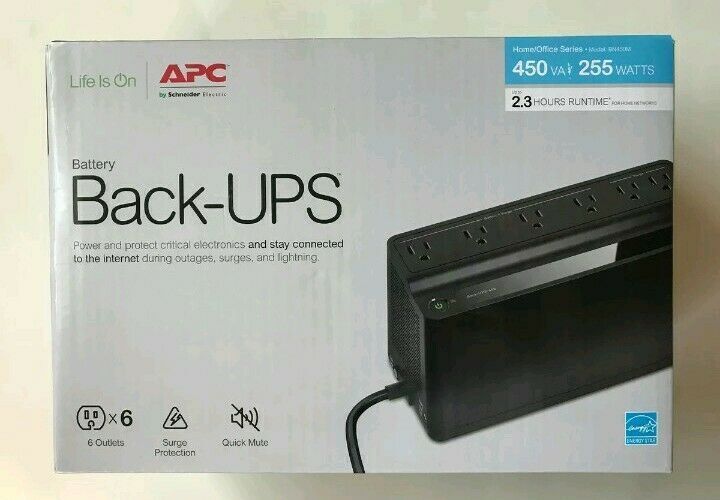 Premium UPS Battery Backup Surge Protector with 6 Outlets