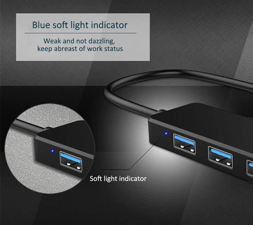 4-Port USB 3.0 Hub with Splitter and Expander for Enhanced Laptop Connectivity