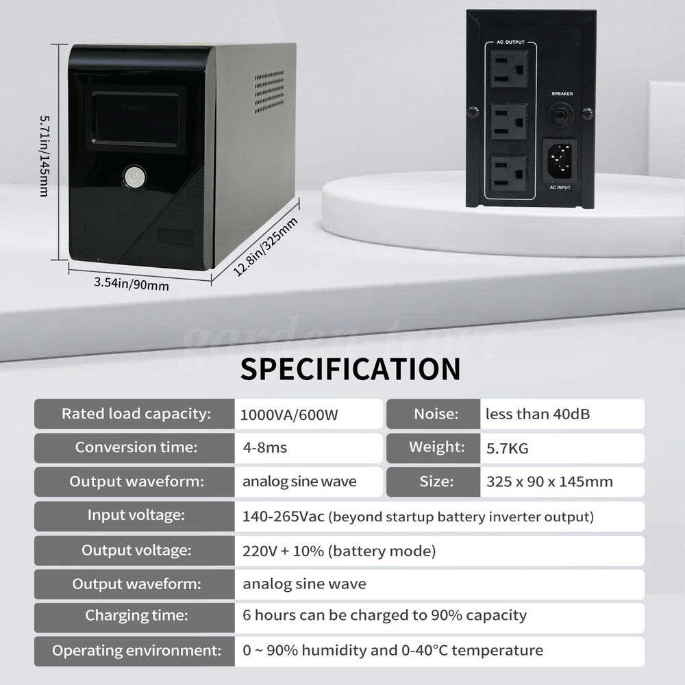 1000VA 600W UPS with LCD Display - Reliable Power Backup