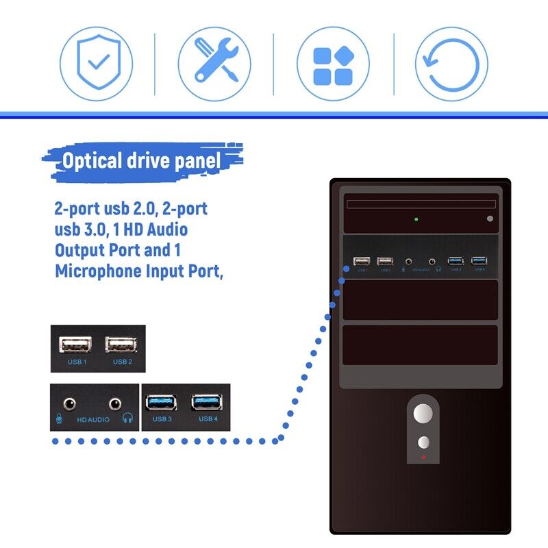 5.25 Inch USB 3.0 Front Panel Hub for Enhanced Connectivity