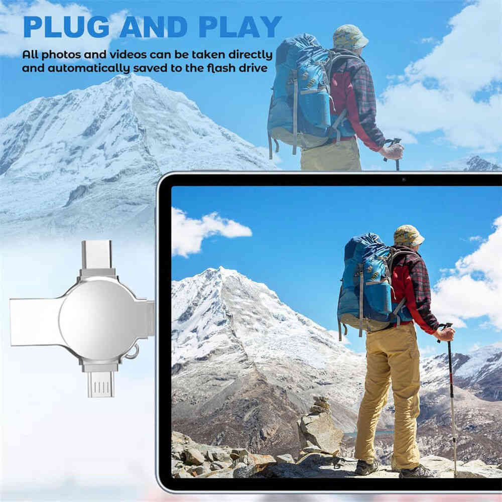 High-Capacity 4in1 USB 3.0 Flash Drive with OTG Type-C
