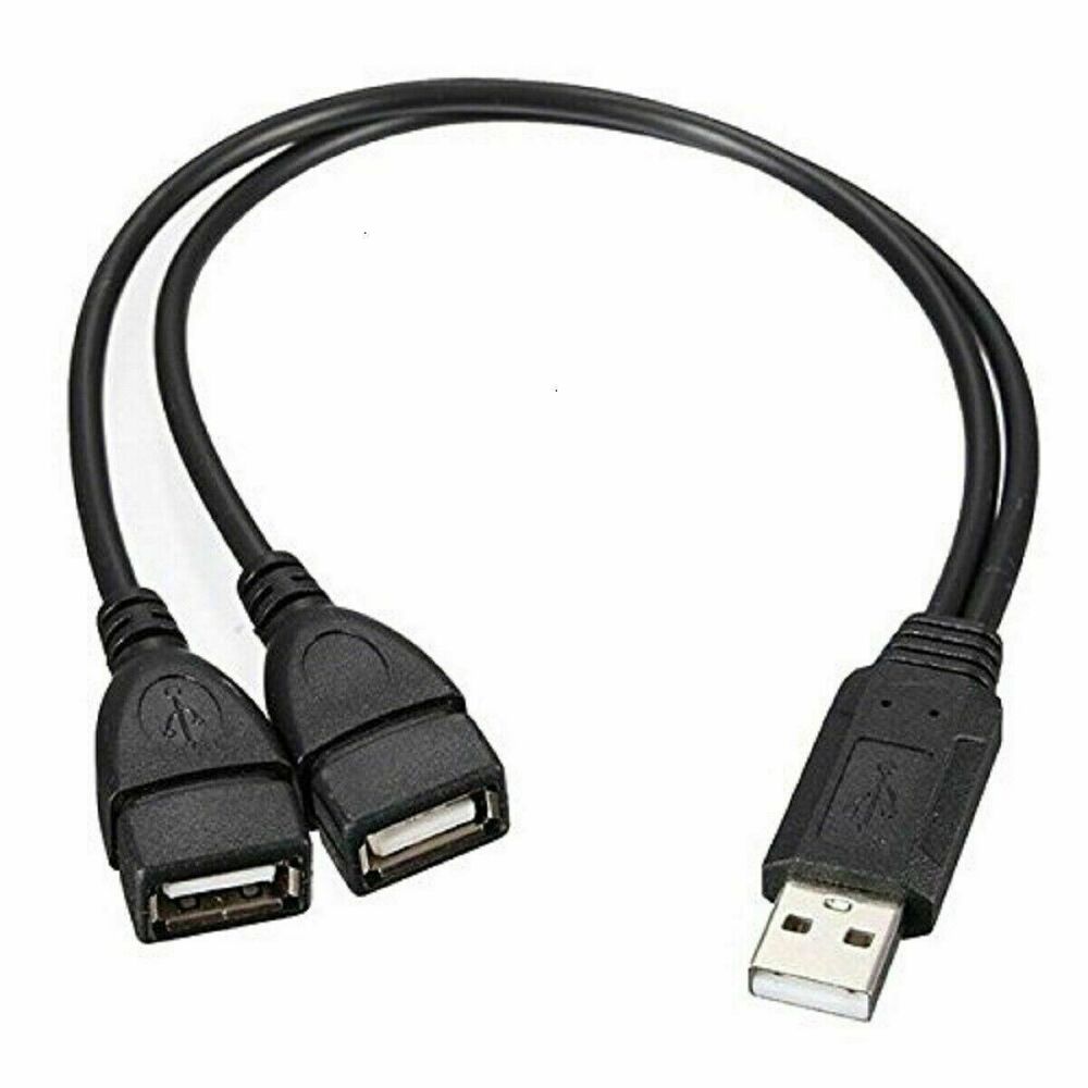 3-Pack USB 2.0 A Male to Dual Female Y Splitter Adapter Cables