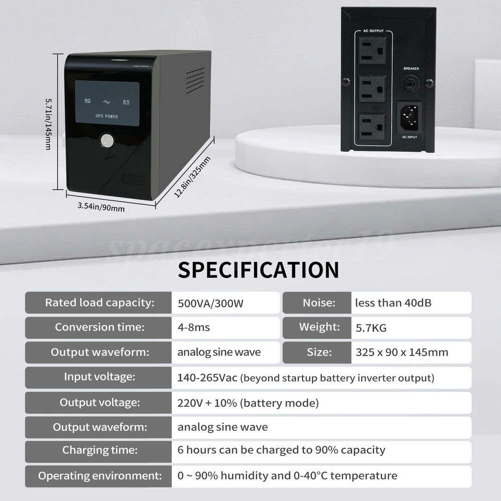 Uninterruptible Power Supply 500VA 300W with Battery Backup for Office Use