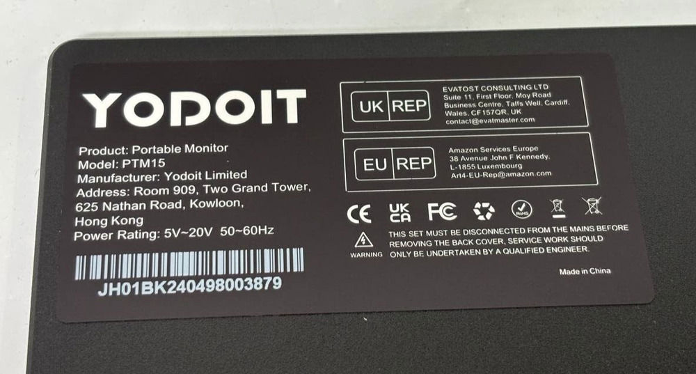Yodoit 15.6" Full HD Portable Monitor - Enhanced Productivity & Entertainment