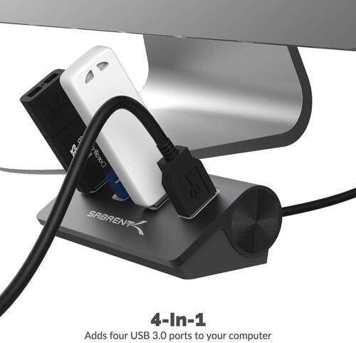 SABRENT 4-Port USB 3.0 Aluminum Data Hub with Cable (HB-MC3B)