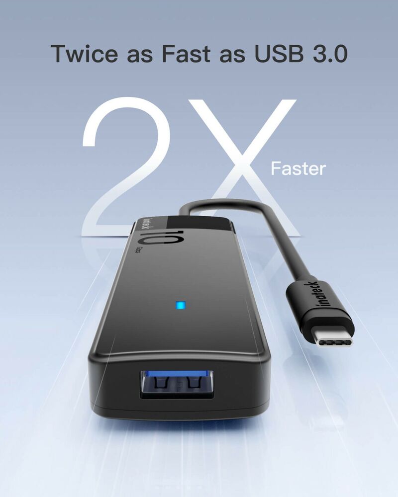 Ultra-Fast USB C Hub with 4 USB A Ports