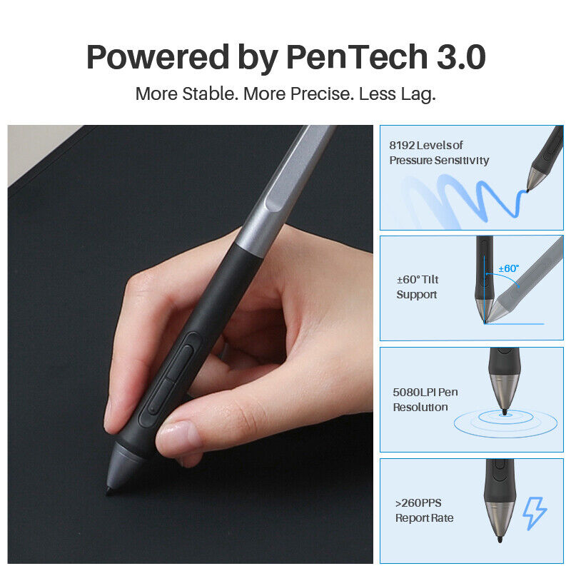 Huion Inspiroy 2 L Drawing Tablet with PenTech 3.0 Stylus - Refurbished H1061P