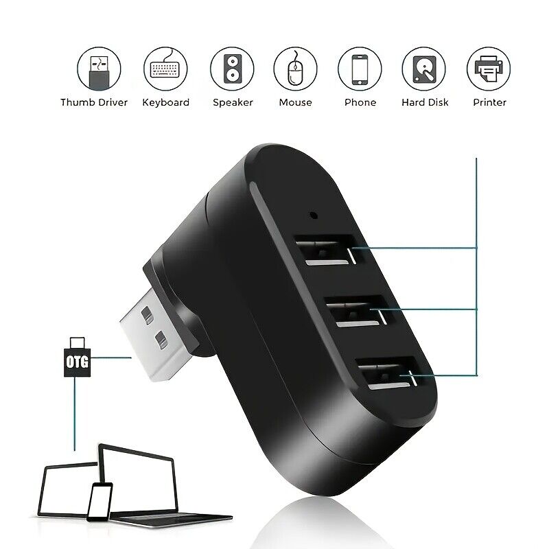 3 Port USB 3.0 Hub Splitter - Boost Connectivity for Multiple Devices