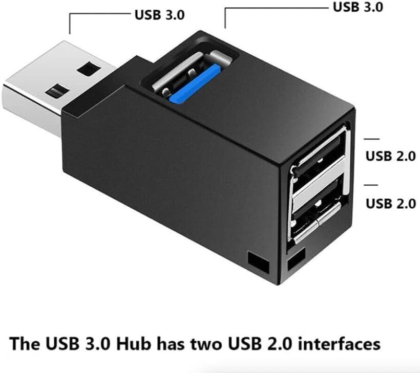 3-Port High-Speed USB 3.0 Hub Splitter for Enhanced Connectivity